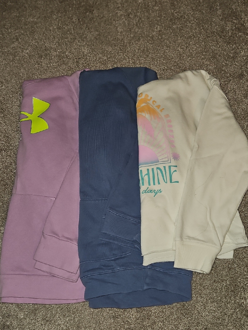 Under Armour Lavender Hoodie with Neon Yellow Logo